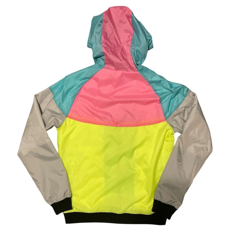NWT Nike Sportswear Heritage Windrunner Jacket Neon Pink Teal NWT - Picture 4 of 4